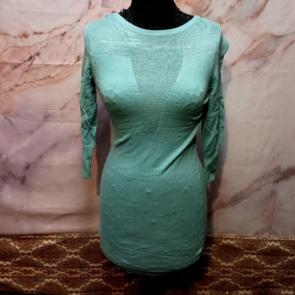 Joyce Leslie Mint Green Long Sleeve Sweater Dress